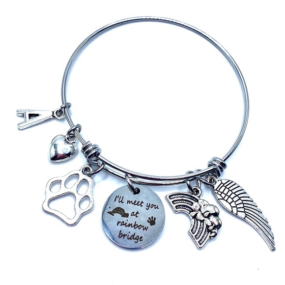Pet Memorial Bracelet I’ll Meet You at Rainbow Bridge May Be Personalized - Picture 4 of 7